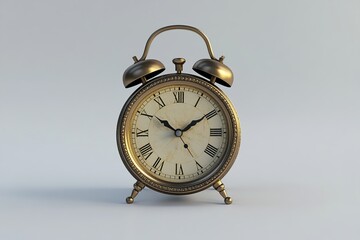 Alarm clock on grey background