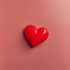 red heart on a red background  romantic design illustration
