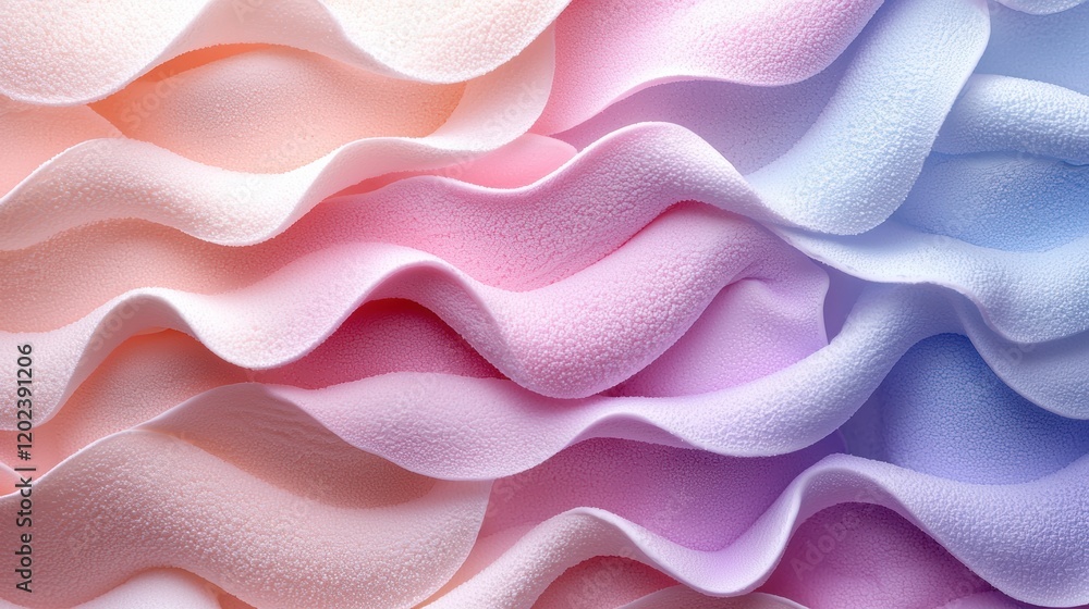 Poster colorful wavy patterns in pastel shades creating a soothing and artistic background texture. generat