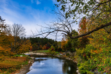 Woodstock, Vermont view from the Middle Covered Bridge