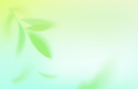 Green gradient spring background. Abstract gradation green and yellow color backdrop, spring or summer blur leaves in pastel sky. Season banner. Soft gradient mesh illustration