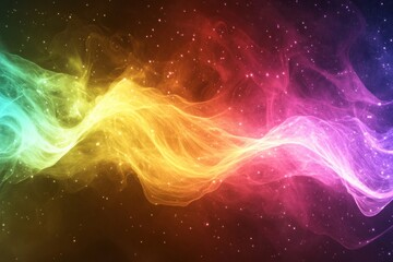Fototapeta premium Cosmic Nebula Rainbow Swirls Across Starry Sky