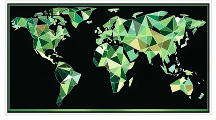 Geometric World Map: A Low Poly Green Earth