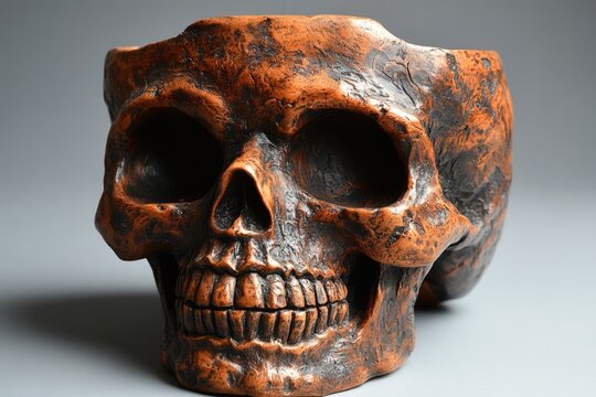Intriguing skull-shaped bowl, adding a touch of macabre charm to halloween decor