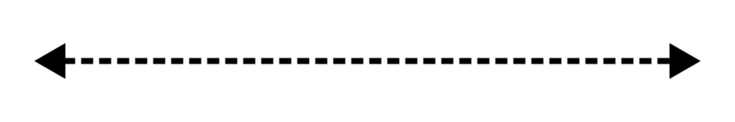Long straight dashed line double arrow