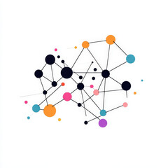 Obraz premium Colorful Molecular Network