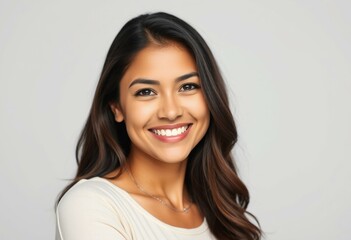 Latin American woman with a warm smile