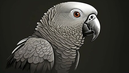 Fototapeta premium black and white parrot
