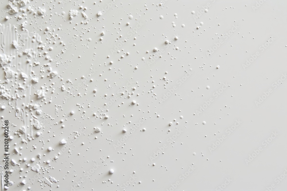 Poster a white background with a scattering of tiny topaz, a white background with a scattering of tiny, in