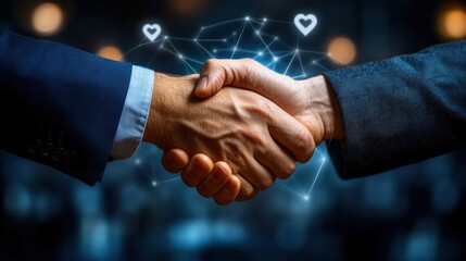 Business Partnership Agreement with Digital Connectivity Concept