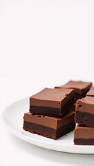 Isolated shot of raw vegan brownie made with dates nuts  cacao showcasing healthier dessert choice
