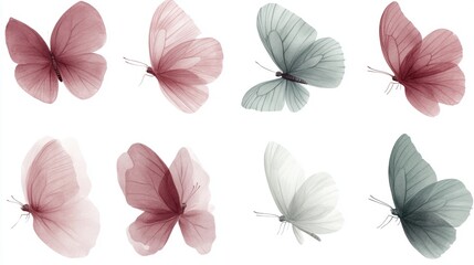 Obraz premium Delicate and Ethereal Butterflies in Soft Pastel Colors