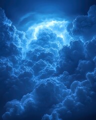 Fototapeta premium Dramatic thunderstorm clouds sky high-resolution textures atmospheric layers aerial view nature's fury