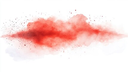 Bright Red Cloud of Ink Surrounding Soft White Background