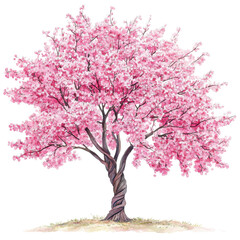 Obraz premium Cherry Blossom Tree Clipart Vector Illustration