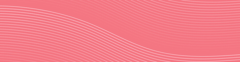 Abstract background with lines and waves. Web banner size. Element for design isolated. Vector background for brochure, booklet, flyer, poster. Red gradient. Pink. Valentine's Day. Woman's Day