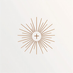 Obraz premium Radiant Cross with Sunburst Symbolizing Divine Light