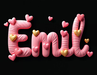 Name, Invitation, name card, merch, Clothes, Valentine's Day, Heart, Hearts, Lettering, 