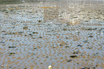 Sand and Water Textures During Low Tide