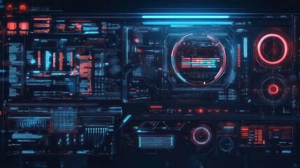 Abstract style on a blue background. display in futuristic cyberpunk style.