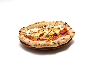 白バックのピザ