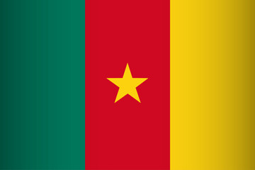 National flag of the Republic of Cameroon. Vector symbol