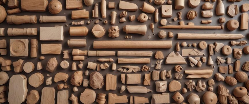 DIY wooden crafting materials in various sizes and shapes, craft, creativity, crafting