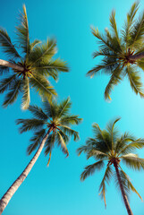 A Blue Sky With Palm Trees