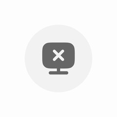 delete computer icon sign vector