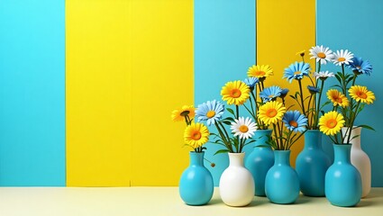 A Cheerful Fusion of Flowers and Geometric Art