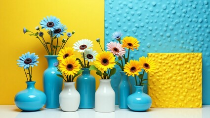 A Cheerful Fusion of Flowers and Geometric Art