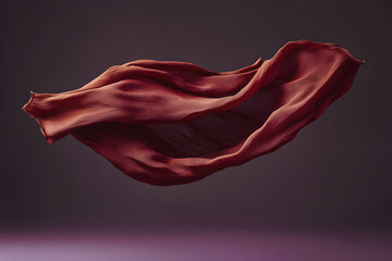 Fototapeta premium Crimson Silk in Motion: A Study in Texture and Flow