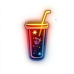 Neon Drink Icon with Refreshing Design