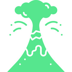 Volcano Erupting icon single vector illustration