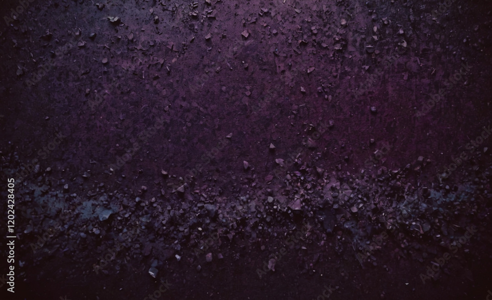 Poster a dark background with a lot of rocks and pebbles. the background is purple and the rocks are scatte