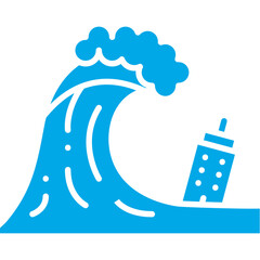 Tsunami icon single vector illustration
