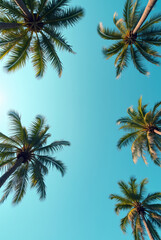 Obraz premium A Blue Sky With Palm Trees