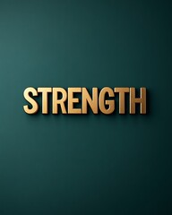 Strength Typography on Green Background