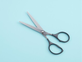 scissors flat lay office school supplies