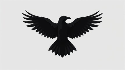 Obraz premium Sleek Minimalist Raven Logo Design