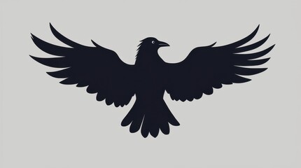 Fototapeta premium Sleek Minimalist Raven Logo Design