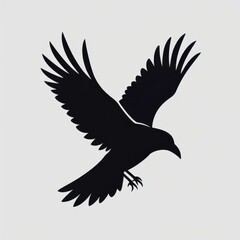 Fototapeta premium Sleek Minimalist Raven Logo Design