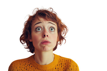 Confused Person, Open Mouth, Uncertainty, Doubt, Questioning Expression, Headshot, Portrait, Human  