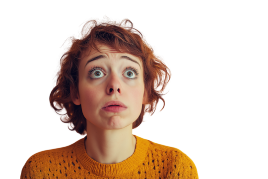 Confused Person, Open Mouth, Uncertainty, Doubt, Questioning Expression, Headshot, Portrait, Human  