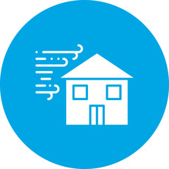 Winds Hitting House icon single vector illustration