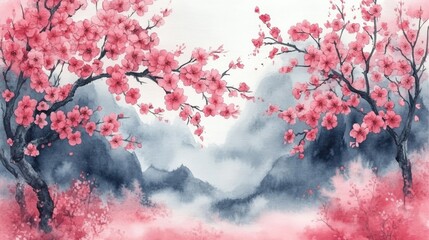Fototapeta premium Panda in red poppies. Digital painting on canvas