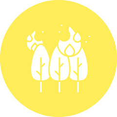 Forest Fire icon single vector illustration