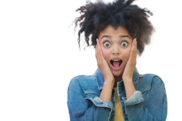 Astonished Face, Hands on Cheeks, Wow Expression, Amazement, Surprise, Shock, Portrait, Human       