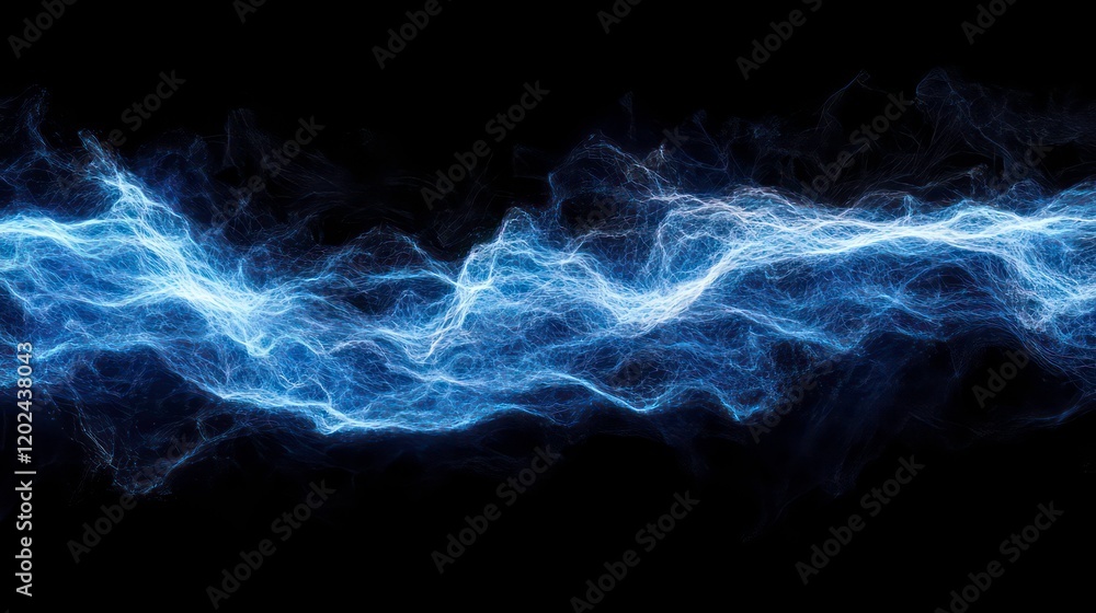 Poster blue wave particles glowing light futuristic technology data flow abstract digital network cyber sec