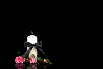 Photo of candles on black background